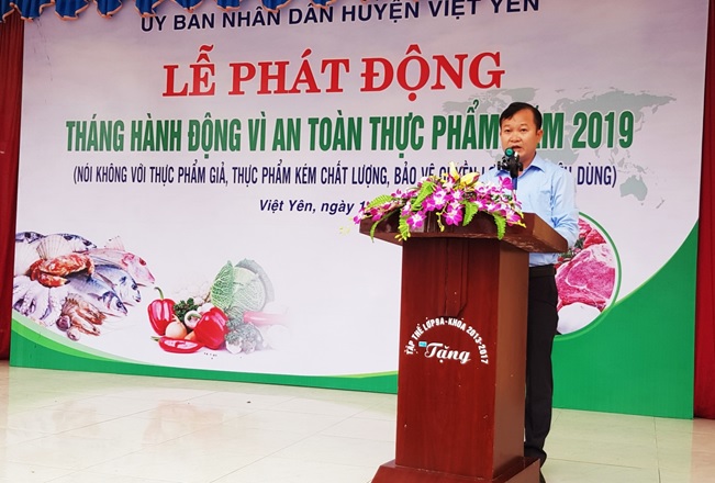 Việt Yên: Tổ chức  Lễ phát động “ Tháng hành động vì an toàn thực phẩm” năm 2019