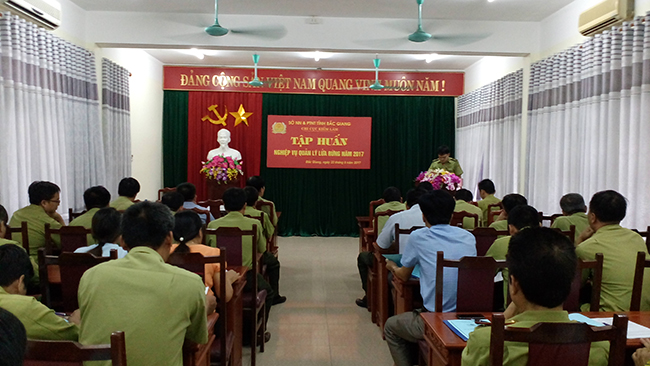 Chi cục Kiểm lâm Bắc Giang tập huấn nghiệp vụ quản lý lửa rừng năm 2017