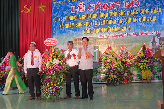Lễ Công bố xã Nham Sơn, huyện Yên Dũng đạt chuẩn nông thôn mới 2016