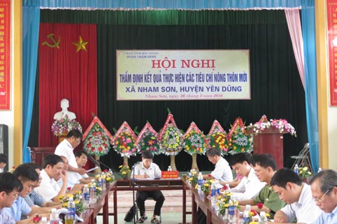 Hội nghị thẩm định xã Nham Sơn (huyện Yên Dũng)  đạt chuẩn nông thôn mới 2016